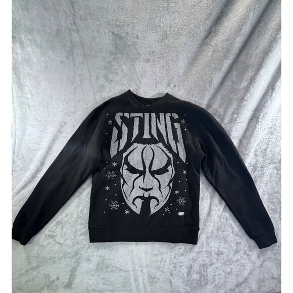 Sting sweatshirt adults small all elite AEW wrestling black and white sweaters - Picture 6 of 8